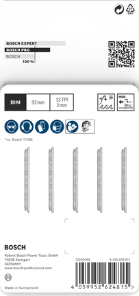 Lâminas de serra tico-tico Bosch PRO Metal T121BFC grossas 92 mm 5 peças.